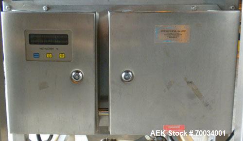 Used Yamato Lock Inspection Systems Fall Thru Metal Detector, Model Metalchek 10. Approximate 8" diameter x 4" deep chamber. Detects metals up to .75 mm (.029’’) ferrous, non-ferrous and stainless st...