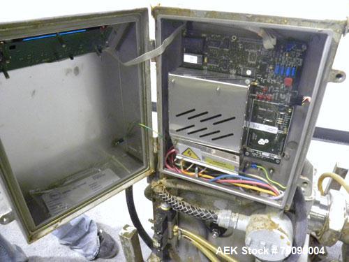 Used Loma Pipeline Metal Detector, Model IQ2, Stainless Steel. Approximate 3" diameter aperture with a 17" discharge height, approximate throughput 10 tons an hour. Mounted on a stainless steel frame...