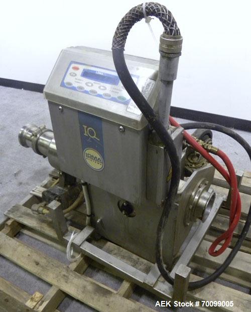 Used Loma Pipeline Metal Detector, Model IQ2, Stainless Steel. Approximate 3" diameter aperture with a 17" discharge height, approximate throughput 10 tons an hour. Mounted on a stainless steel frame...