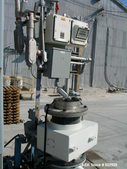 USED: 6" Safeline gravity feed metal detector, model GF150. 6"throughput pipe internal diameter. 300 khz standard control module.Sealed to IP65 (Nema 4) standard. Microprocessor controlled. Touchpane...