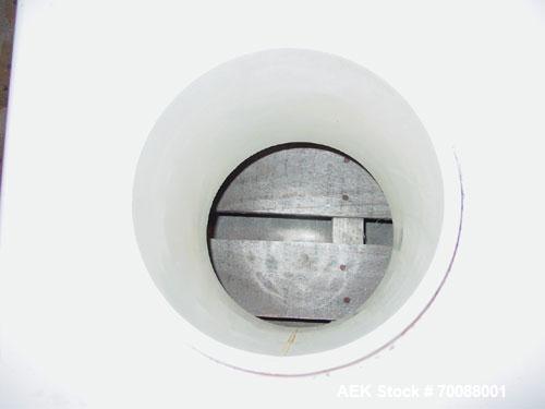 Used Safeline Inline Flow Through Metal Detector, 7" diameter x 8-1/2" deep apurture. Hardware version 82/rem, firmware version 1.251, remote mounted control head, stainless steel mounting bracket. M...