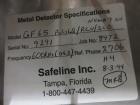 Used Safeline Model GF65 Flow Through Metal Detector