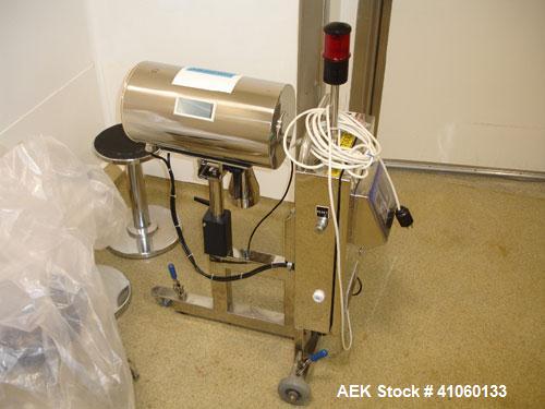 Used Lock Metal Detector, type MET 30+, fall thru design, 3 3/4" wide x 1 3/4" high opening with reject, 115 volt, part #7457, serial #7457/5, new 2001.
