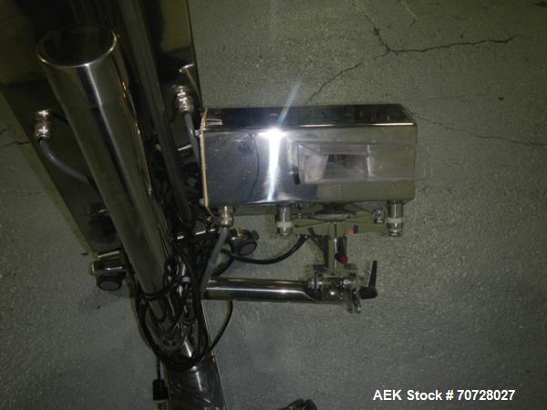 Used Safeline pass thru tablet metal detector, model 2S, 1.25" x 3" opening, on stand with reject, serial# 893401, new 2007.