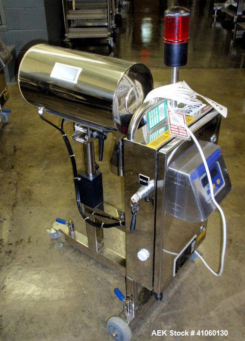 Used Lock Inspection Systems Fall Thru Metal Detector, Model MET 30+ Universal. 3 3/4" wide x 1-3/4" high opening with reject, 115 volt with controls on stand. Capable of 30,000 tablets/capsules per ...