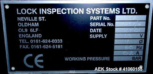 Used Lock Inspection Systems Fall Thru Metal Detector, Model MET 30+ Universal. 3 3/4" wide x 1-3/4" high opening with reject, 115 volt with controls on stand. Capable of 30,000 tablets/capsules per ...
