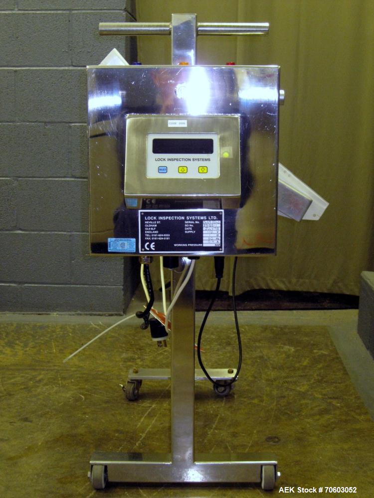 Used Lock Metal Detector, 3.75" x 1.5" opening with reject, 110 volt 60 hz, serial #PH29-RJ143, SO #23183-1.