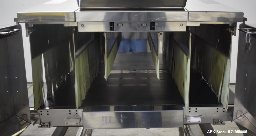 Used Anritsu X-Ray Inspection System, Model KD74. Approximate 27-1/2" W x 14" H product opening with approximate 24-1/2" W belt. Product weight maximum 50kg / 110 lbs. (35m/min). Product size maximum...