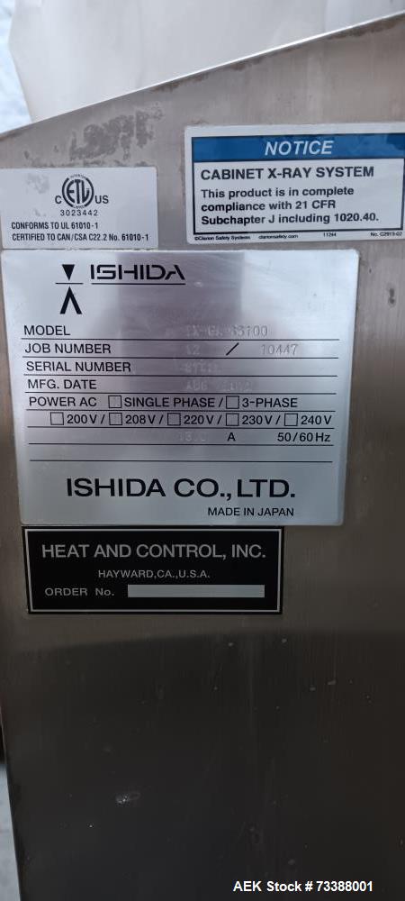 Used Ishida IX-GA-65100 X-Ray Inspection System – FDA Approved, Built for Food Applications