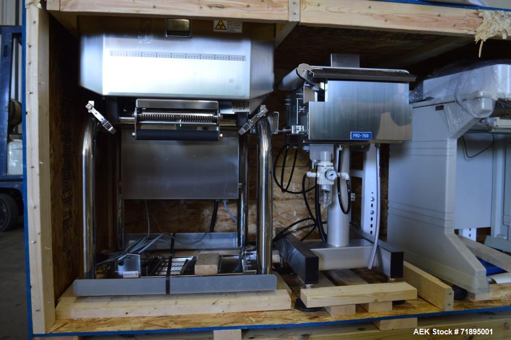 Used Ishida X-Ray Inspection System, Model IXGA2475. Max X Ray Output 300 W. Speed 10 - 60 m/min. Conveying weight 2 kg over entire length. Inspection chamber: length 20-450 mm intermittent flow. Wid...