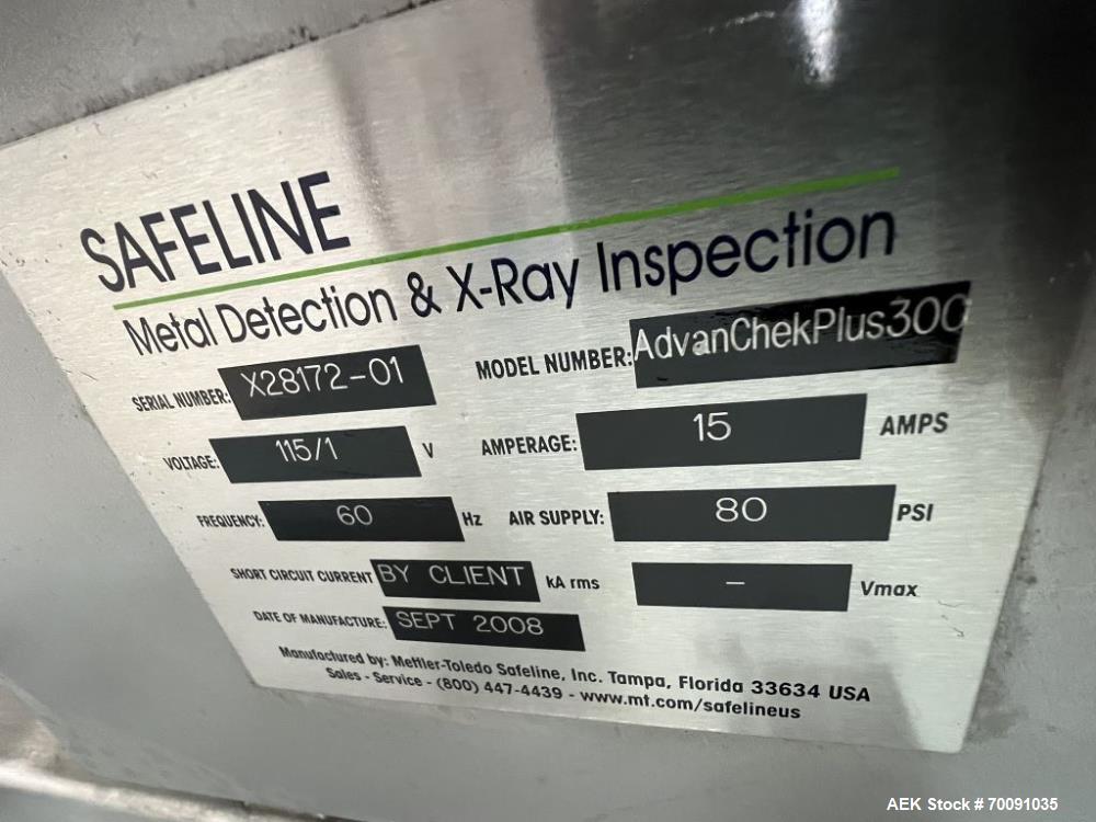 Used Safeline AdvanChekPlus 300 High-Speed X-Ray Inspection System | 400 ft/min | Washdown Stainless Steel