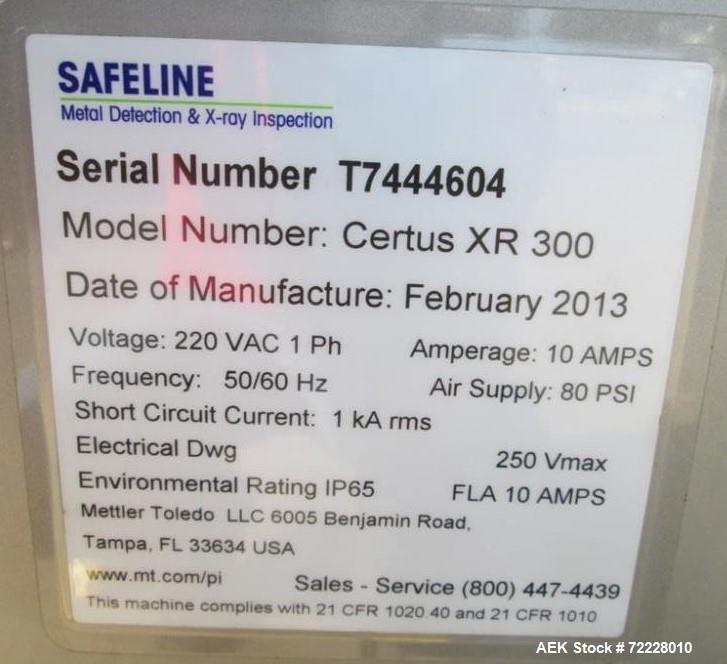 Used Mettler Toledo Safeline X-Ray Inspection System