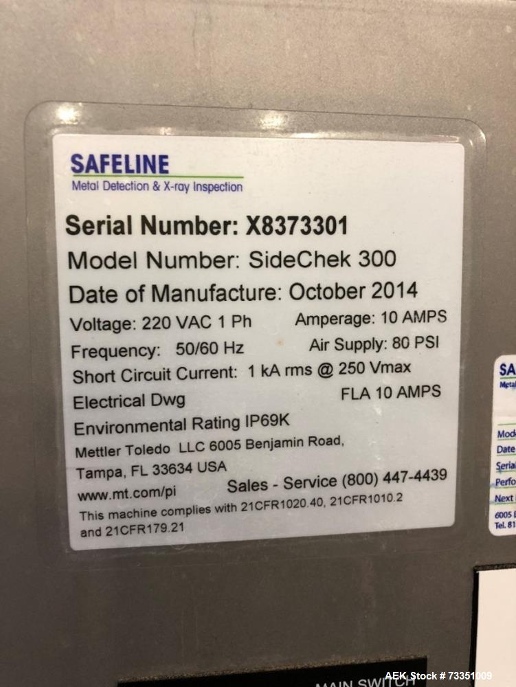 Used Mettler Toledo Safeline SideChek 300 X-Ray Metal Detector