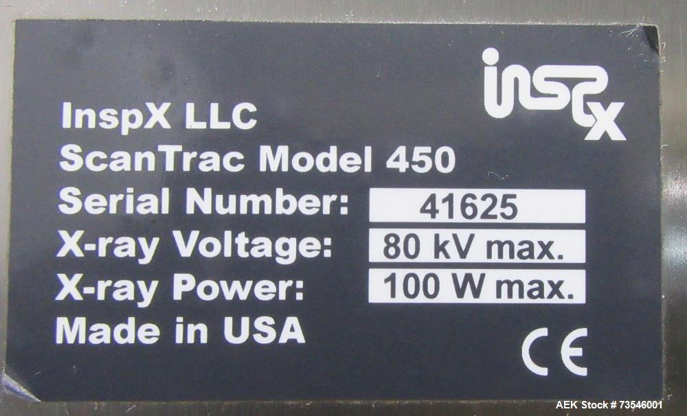 Stainless Steel Peco InspX ScanTrac 450 X-Ray Detector with Conveyor & Reject