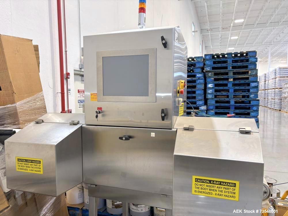 Used Peco Inspx Inline Metal Detector, Model Single. Is of stainless steel construction. Last used in food application. 3/60/230V.