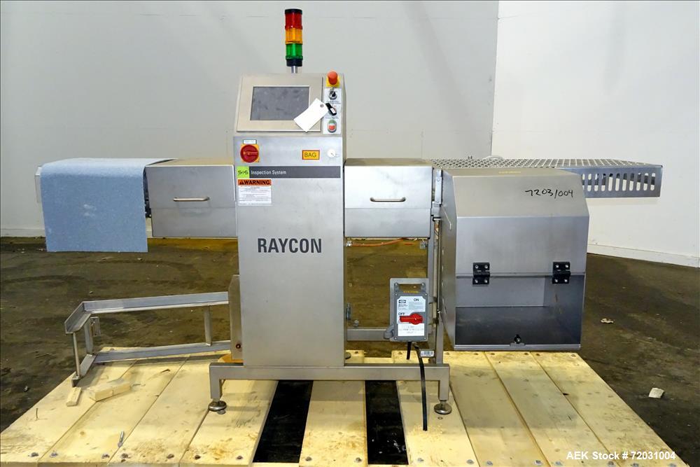 Used Sesotec Raycon X-Ray Food Inspection System, Type 350/150.  Serial # 11347015813-X.  Max Product Dimensions; 350 x 150 mm.  Has an integrated conveyor belt that is designed for use in wet or dry...