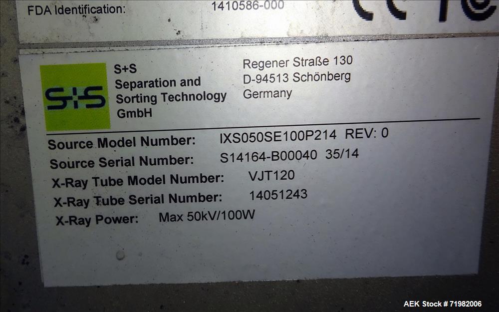 Used Sesotec Raycon X-Ray Food Inspection System, Type 450/100 US-INT 50