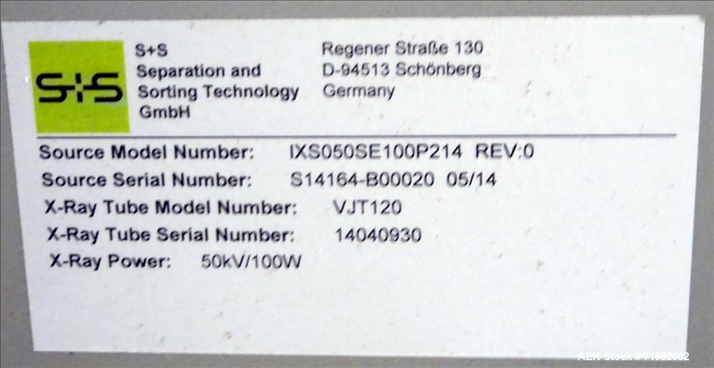 Used- Sesotec Raycon X-Ray Food Inspection System, Type 450/100 US-INT 50