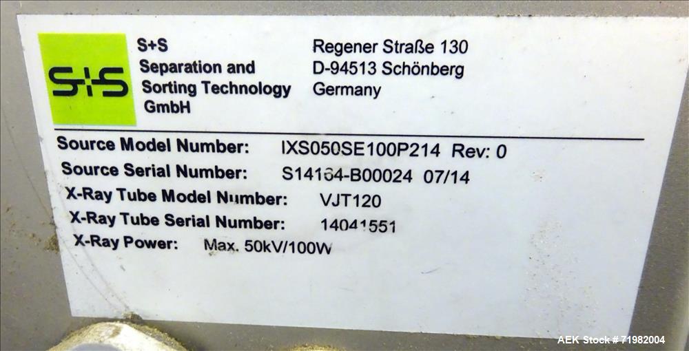 Used Sesotec Raycon X-Ray Food Inspection System, Type 450/100 US-INT 50