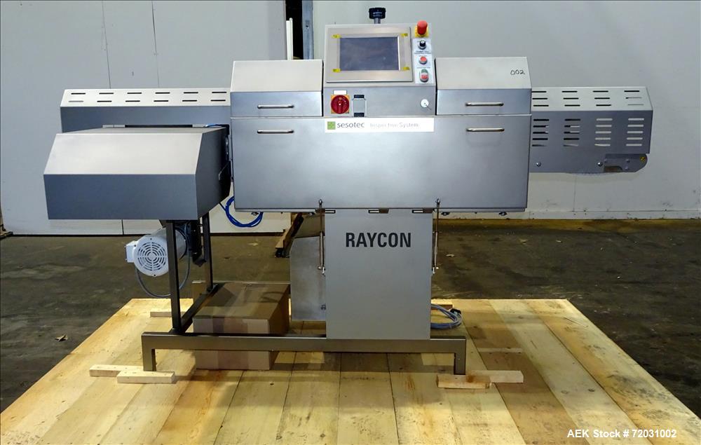Never Used-Sesotec Raycon X-Ray Food Inspection System, Type 450/100 US-INT 50.  Serial # 10007944-X.  Max Product Dimensions; 450 x 100 mm.  Has an integrated conveyor belt approximate 19.5" wide x ...