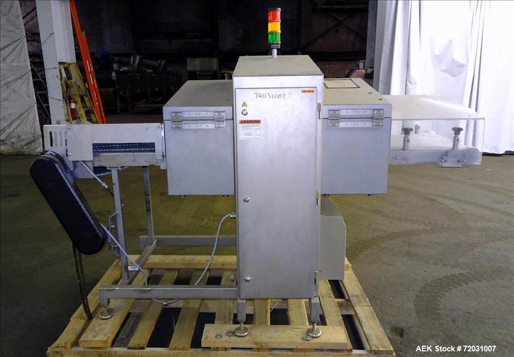 Used Sesotec Raycon X-Ray Food Inspection System, Type 450/100 US-INT 50.  Serial # 11421018289-X.    Max Product Dimensions; 450 x 100 mm.  Has an integrated conveyor belt approximate 19.5" wide x 8...
