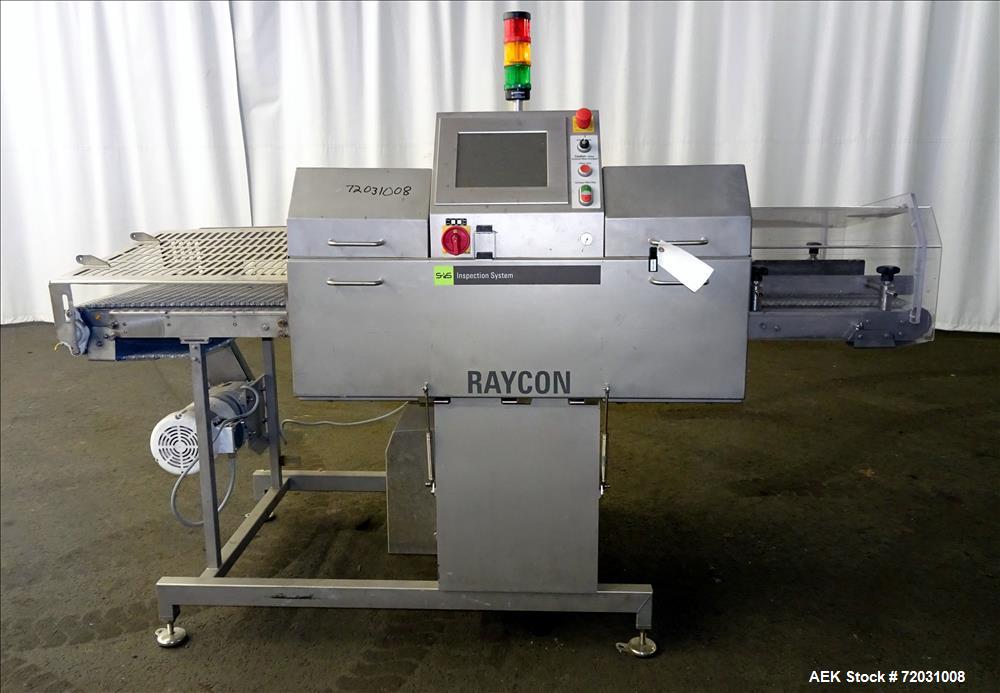 Used Sesotec Raycon X-Ray Food Inspection System, Type 450/100 US-INT 50.  Serial # 11421018291-X.    Max Product Dimensions; 450 x 100 mm.  Has an integrated conveyor belt approximate 19.5" wide x 8...