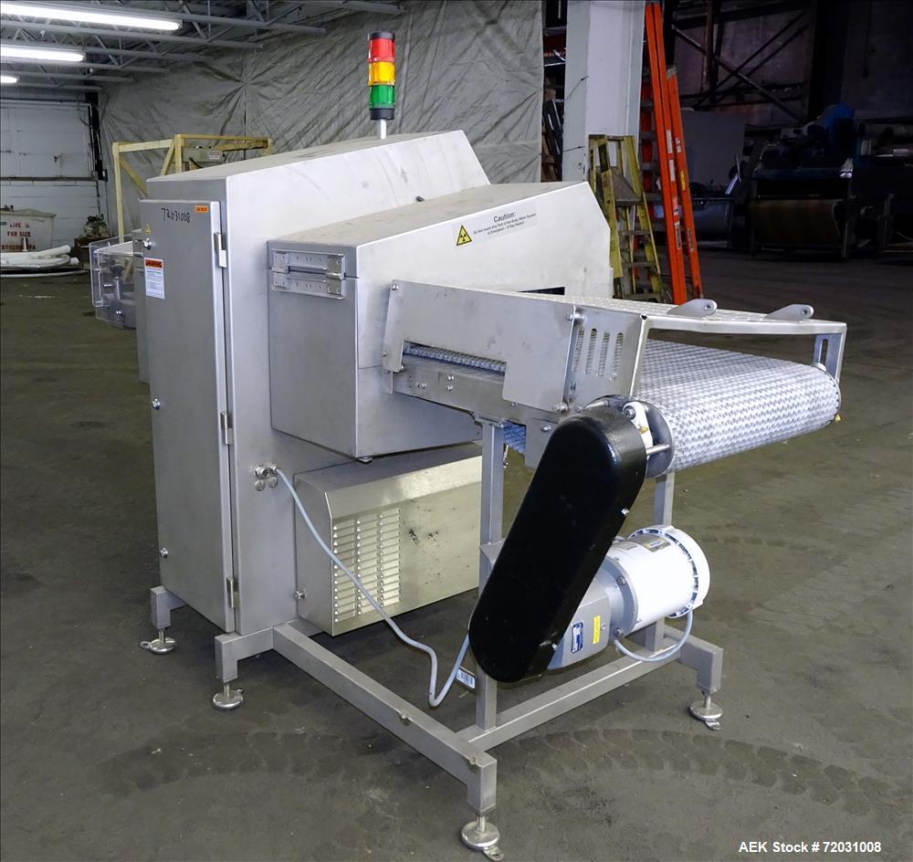 Used Sesotec Raycon X-Ray Food Inspection System, Type 450/100 US-INT 50.  Serial # 11421018291-X.    Max Product Dimensions; 450 x 100 mm.  Has an integrated conveyor belt approximate 19.5" wide x 8...
