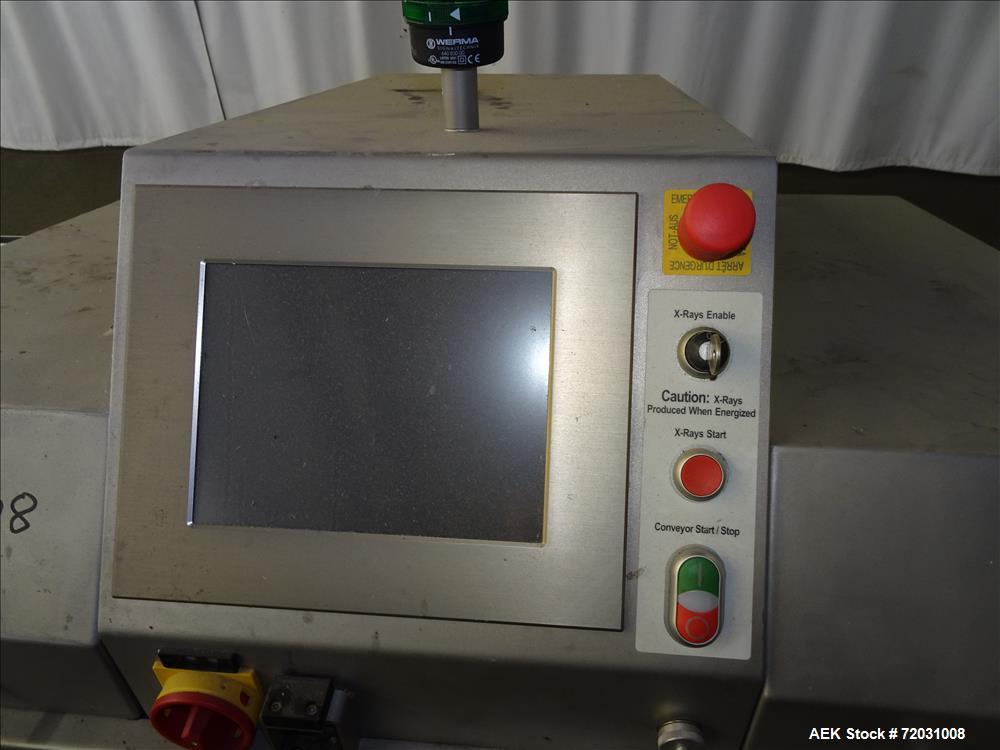Used Sesotec Raycon X-Ray Food Inspection System, Type 450/100 US-INT 50.  Serial # 11421018291-X.    Max Product Dimensions; 450 x 100 mm.  Has an integrated conveyor belt approximate 19.5" wide x 8...