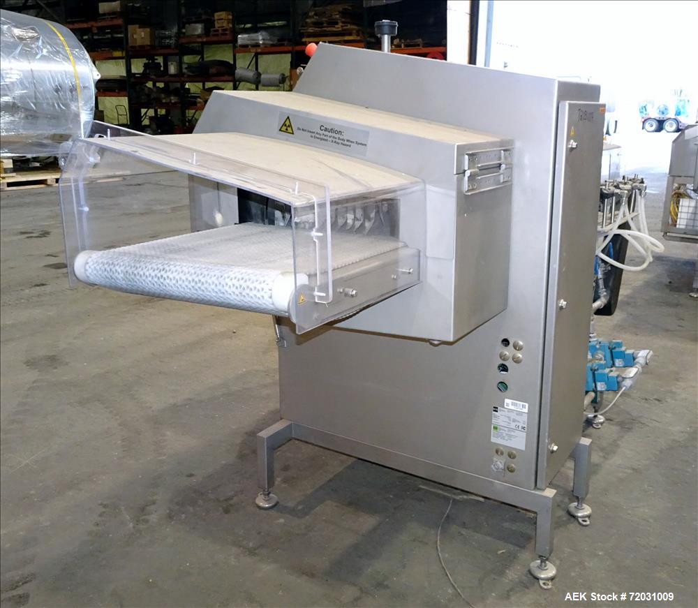 Used Sesotec Raycon X-Ray Food Inspection System, Type 450/100 US-INT 50.  Serial # 11421018294-X.    Max Product Dimensions; 450 x 100 mm.  Has an integrated conveyor belt approximate 19.5" wide x 8...