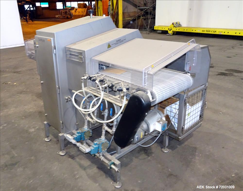 Used Sesotec Raycon X-Ray Food Inspection System, Type 450/100 US-INT 50.  Serial # 11421018294-X.    Max Product Dimensions; 450 x 100 mm.  Has an integrated conveyor belt approximate 19.5" wide x 8...