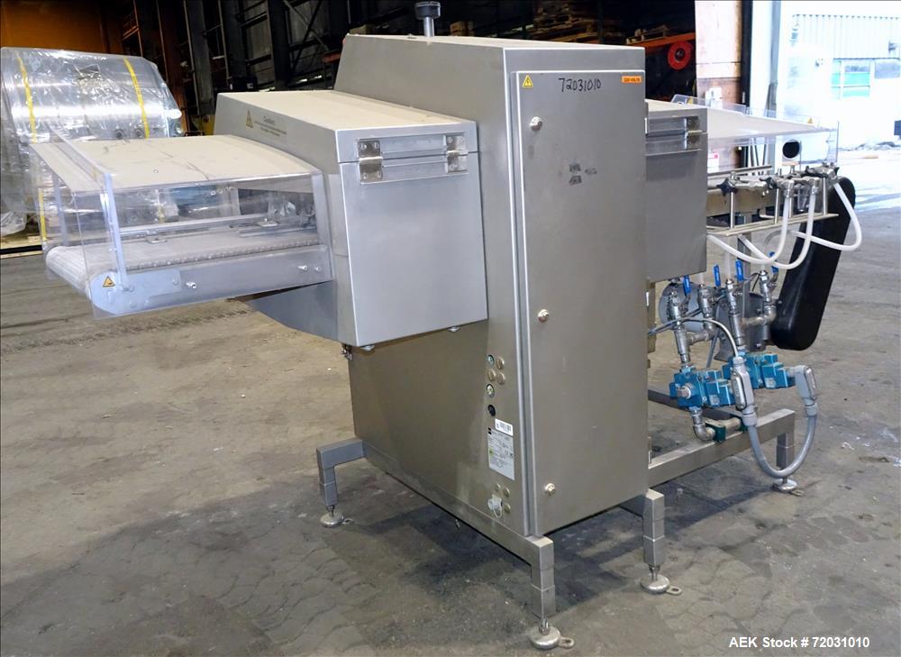 Used Sesotec Raycon X-Ray Food Inspection System, Type 450/100 US-INT 50.  Serial # 11422018363-X.    Max Product Dimensions; 450 x 100 mm.  Has an integrated conveyor belt approximate 19.5" wide x 8...