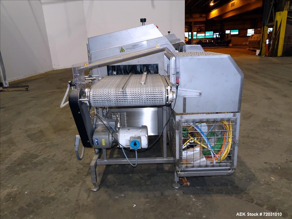 Used Sesotec Raycon X-Ray Food Inspection System, Type 450/100 US-INT 50.  Serial # 11422018363-X.    Max Product Dimensions; 450 x 100 mm.  Has an integrated conveyor belt approximate 19.5" wide x 8...