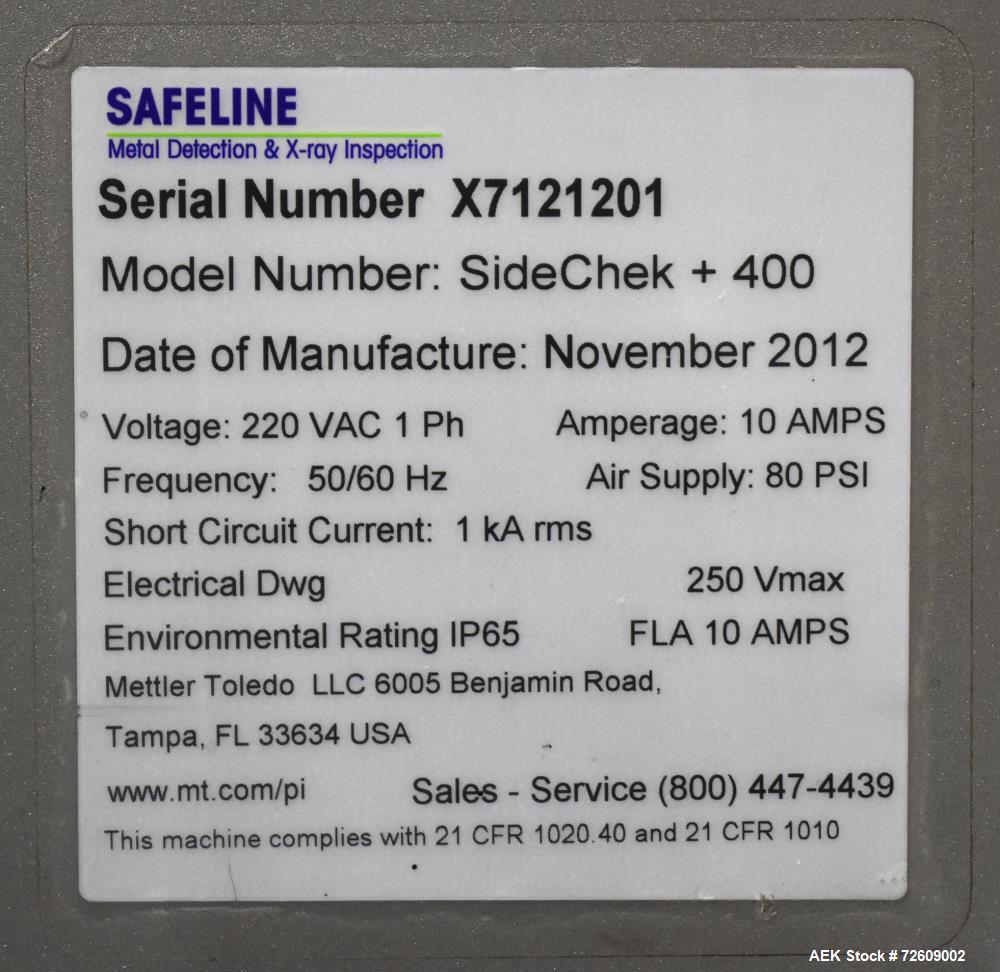 Used- Safeline (Mettler Toledo) Model Sidechek + 400 X-Ray Metal Detector