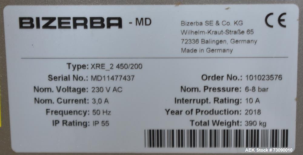 Used Bizerba Type XRE_2 450/200 Xray Metal Detector. ual Lane Checkweigher With Reject. Weight range: 600/1500 grams with accuracies 0.2/0.5 grams.
