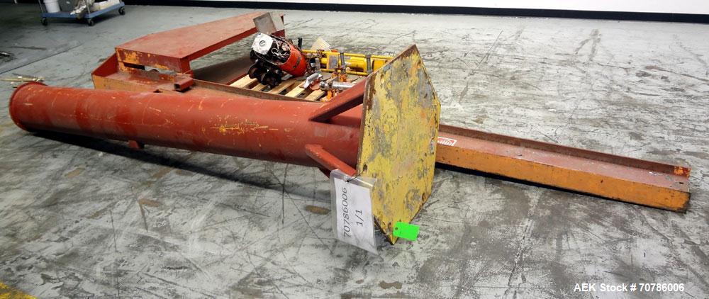 Used Abell-Howe Jib Crane, 1/2 Ton, Carbon Steel. Floor mounting. Approximate 117" tall base/mast assembly, approximate 159" log boom assembly. Includes a CM Model J hoist, 1hp, 32 F.P.M..