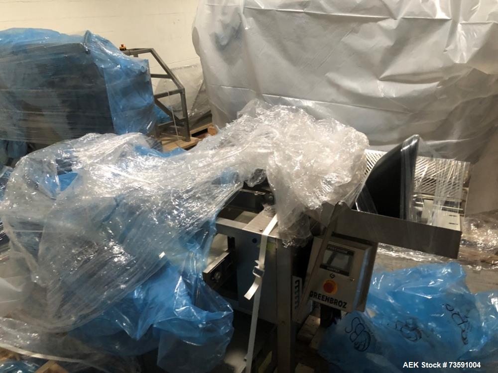 Used GreenBroz Precision Sorter. Conveyor Speed: 20 RPM. Sorting Sizes: Adjustable to User Preference. Power: 110v / 220v 60Hz at 220W 0.88 Amp. Dimensions (with feeding hopper): 109" Long x 31.25" W...