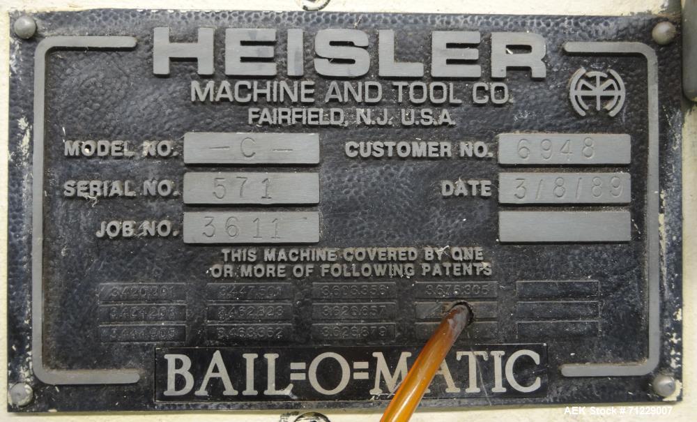 Used- Heisler Model C "Bail-O-Matic" Automatic Metal Bailer