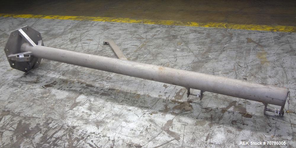 Used Jib Crane, 1/4 Ton, 304 Stainless Steel. Floor mounting. Approximate 127" tall base/mast assembly, approximate 84" log boom assembly. Requires Hoist..