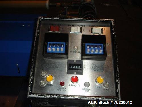Used Rosenthan Sheetmaster Sheeter. 36" Wide, rated up to 130 FPM with dancer rool and output table. NOTE PRICE INCLUDES A 15% BUYER PREMIUM.