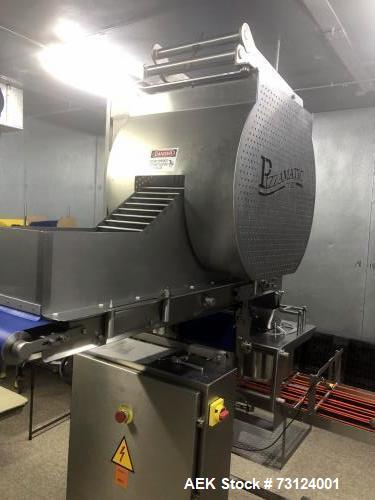 Pizzamatic ValuTop Applicator, Model SD-18-SE-1L1h. Single lane operation.