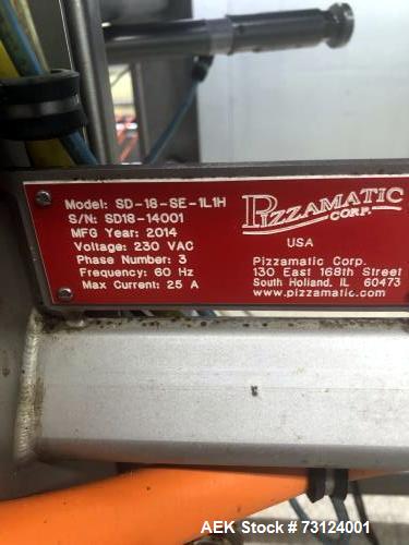 Pizzamatic ValuTop Applicator, Model SD-18-SE-1L1h. Single lane operation.