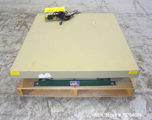 Used Southworth Systems Pallet Lift. Machine is rated at a 2000 lb capacity. Has a lift area of 48" X 42". 1/30/115V. Built 2007.