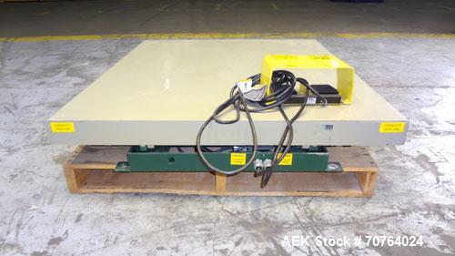 Used Southworth Systems Pallet Lift. Machine is rated at a 2000 lb capacity. Has a lift area of 48" X 42". 1/30/115V. Built 2007.