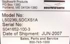 Used Southworth Systems Pallet Lift. Machine is rated at a 2000 lb capacity. Has a lift area of 48