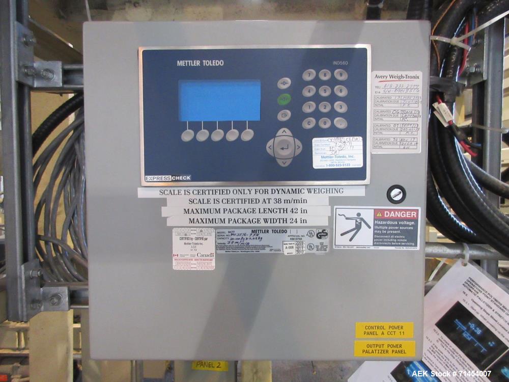 Used Packaging Systems International 2200 Automatic Bag Palletizing System and 