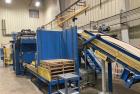 Used Master Conveyor Corporation Automated Palletizer System with Pallet Wrapper, Metal Detector & Conveyors