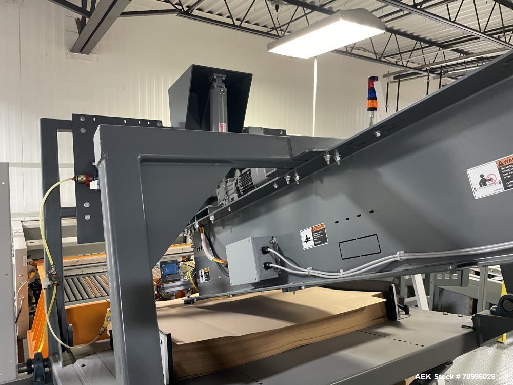 Used Alvey Series 780 Compact Automatic Full Case Palletizer. Capable of speeds up to 50 cases per minute. Includes pallet feeder, tier/slip sheet placer. Allen Bradley Compact Logix L326 PLC Control...