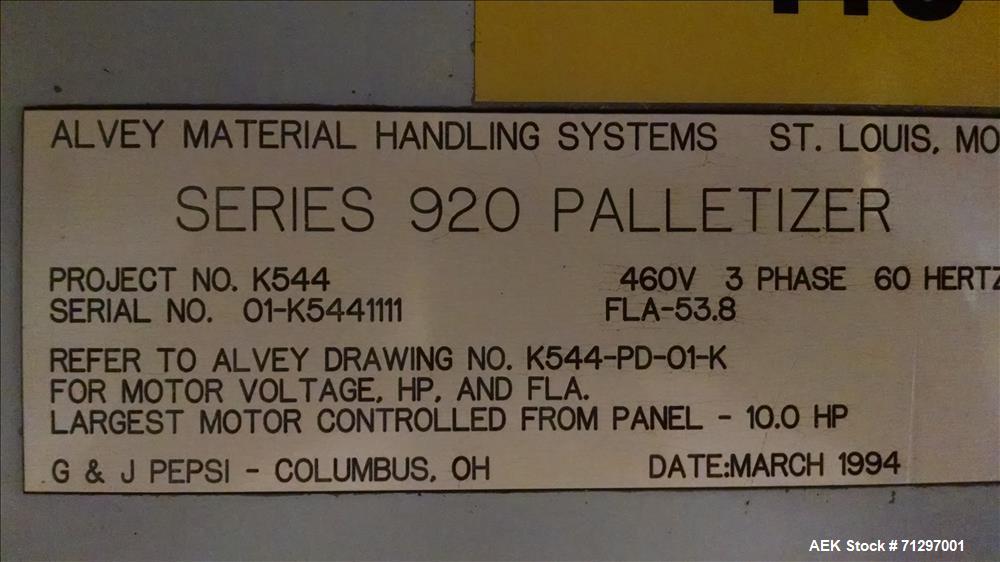 Used Alvey 920 High Speed Case Palletizer