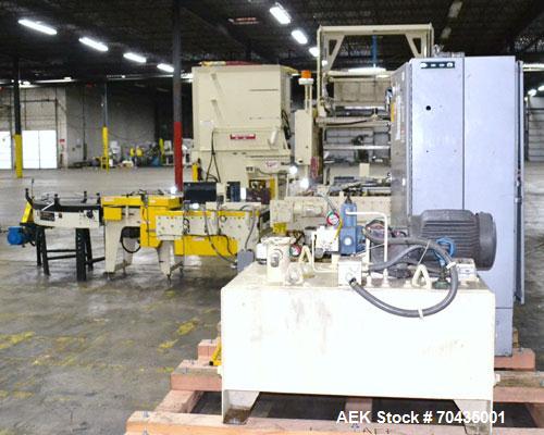 Used Columbia Machine Colmac 500 Low Level Case Palletizer, Model 500H-LRXS-AB-9002, Carbon Steel. Capable of 35 to 45 cases per minute depending on pattern. Capacity up to 24" long x 18" wide x 18" ...