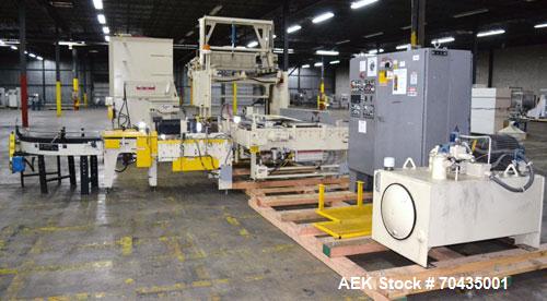 Used Columbia Machine Colmac 500 Low Level Case Palletizer, Model 500H-LRXS-AB-9002, Carbon Steel. Capable of 35 to 45 cases per minute depending on pattern. Capacity up to 24" long x 18" wide x 18" ...